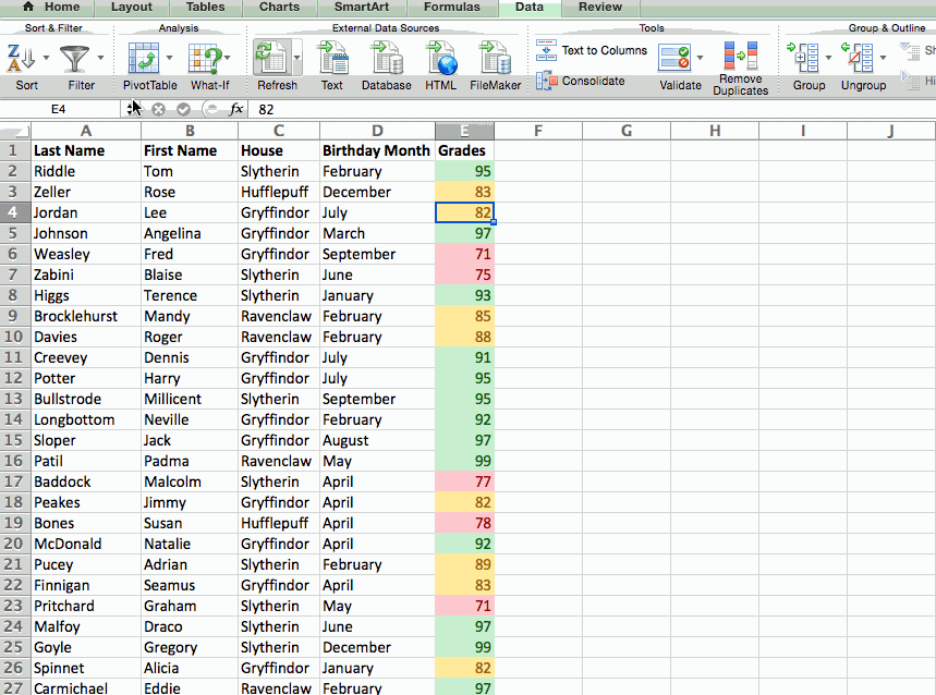 in excel on mac do conditional formatting for follow up clients